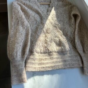 Sezane Women's V-Neck Crossover Sweater Size XS
